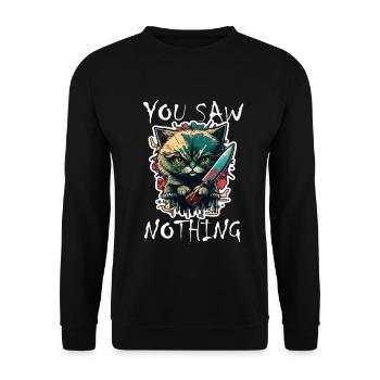 You haven't seen anything Cat Knife Kitten - Unisex Sweatshirt - black - Front - Alina (178cm) & Michal (187cm)