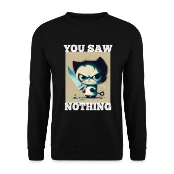 You haven't seen anything Cat Knife Kitten - Unisex Sweatshirt - black - Front - Alina (178cm) & Michal (187cm)
