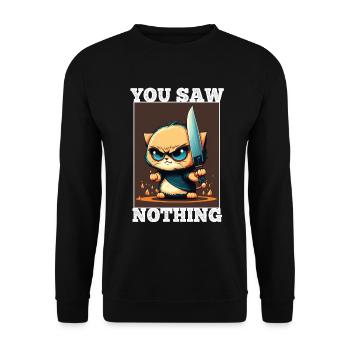 You haven't seen anything Cat Knife Kitten - Unisex Sweatshirt - black - Front - Alina (178cm) & Michal (187cm)