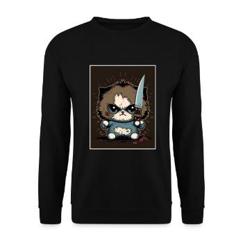 You haven't seen anything Cat Knife Kitten - Unisex Sweatshirt - black - Front - Alina (178cm) & Michal (187cm)