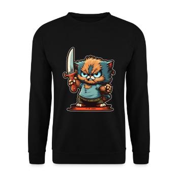 You haven't seen anything Cat Knife Kitten - Unisex Sweatshirt - black - Front - Alina (178cm) & Michal (187cm)