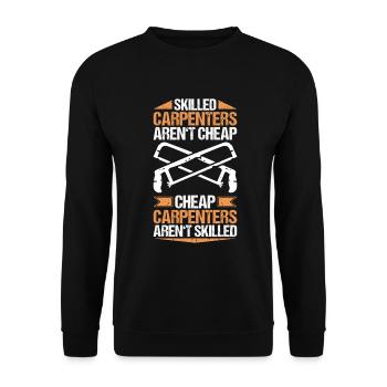 Zimmerer Zimmermann Zimmerei Carpenter Carpentry - Unisex Sweatshirt - black - Front - Alina (178cm) & Michal (187cm)
