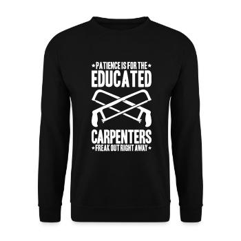 Zimmerer Zimmermann Zimmerei Carpenter Carpentry - Unisex Pullover - Schwarz - Vorne - Alina (178cm) & Michal (187cm)