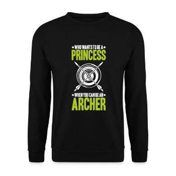 Bogenschütze Bogenschießen Bogen Archer Archery - Unisex Sweatshirt - black - Front - Alina (178cm) & Michal (187cm)