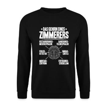 Zimmerer Zimmermann Zimmerei Carpenter Carpentry - Unisex Pullover - Schwarz - Vorne - Alina (178cm) & Michal (187cm)