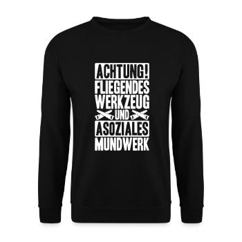 Zimmerer Zimmermann Zimmerei Carpenter Carpentry - Unisex Pullover - Schwarz - Vorne - Alina (178cm) & Michal (187cm)