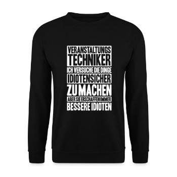 Veranstaltungstechniker Event Technician - Unisex Pullover - Schwarz - Vorne - Alina (178cm) & Michal (187cm)