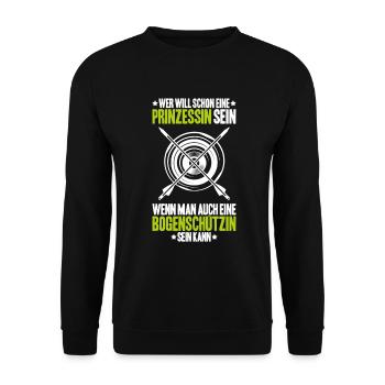 Bogenschütze Bogenschießen Bogen Archer Archery - Unisex Pullover - Schwarz - Vorne - Alina (178cm) & Michal (187cm)