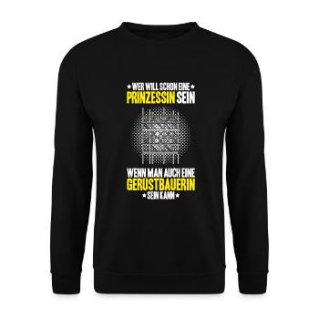 Gerüstbauer Gerüstbau Gerüstmonteur Scaffolder - Unisex Pullover - Schwarz - Vorne - Alina (178cm) & Michal (187cm)