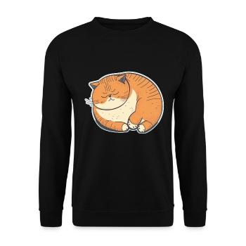 Sleeping Fat Cat Chemise de sommeil Chemise en câlin - Sweat-shirt Unisexe - noir - Devant - Alina (178cm) & Michal (187cm)