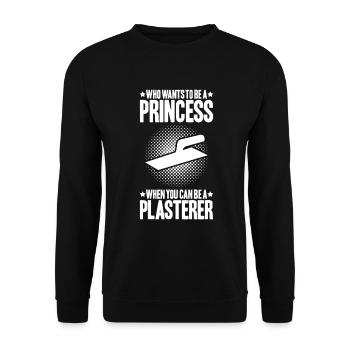 Stuckateur Plasterer Stukkateur Gipser Verputzer - Unisex Sweatshirt - black - Front - Alina (178cm) & Michal (187cm)