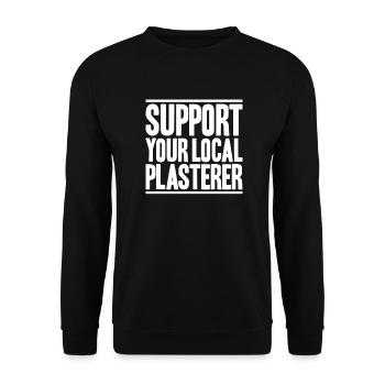 Stuckateur Plasterer Stukkateur Gipser Verputzer - Unisex Sweatshirt - black - Front - Alina (178cm) & Michal (187cm)
