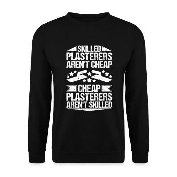 Stuckateur Plasterer Stukkateur Gipser Verputzer - Unisex Sweatshirt - black - Front - Alina (178cm) & Michal (187cm)