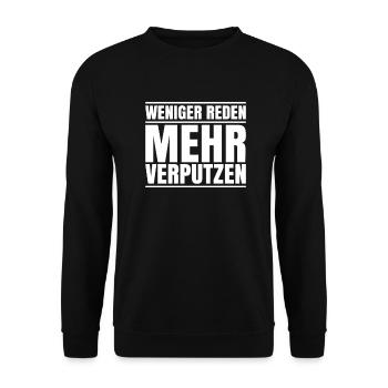 Stuckateur Plasterer Stukkateur Gipser Verputzer - Unisex Pullover - Schwarz - Vorne - Alina (178cm) & Michal (187cm)