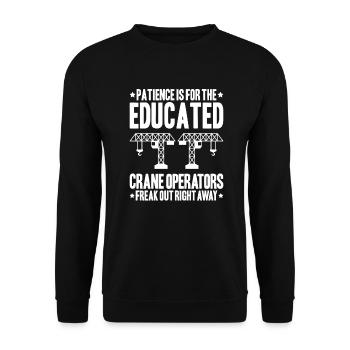 Kranführer Kranfahrer Kran Crane Operator - Unisex Pullover - Schwarz - Vorne - Alina (178cm) & Michal (187cm)
