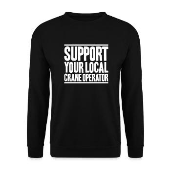 Kranführer Kranfahrer Kran Crane Operator - Unisex Pullover - Schwarz - Vorne - Alina (178cm) & Michal (187cm)