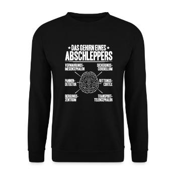 Abschlepper Abschleppdienst Tow Truck Driver - Unisex Pullover - Schwarz - Vorne - Alina (178cm) & Michal (187cm)