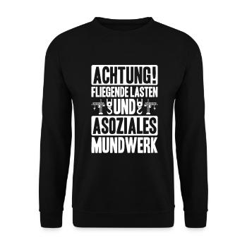 Kranführer Kranfahrer Kran Crane Operator - Unisex Pullover - Schwarz - Vorne - Alina (178cm) & Michal (187cm)