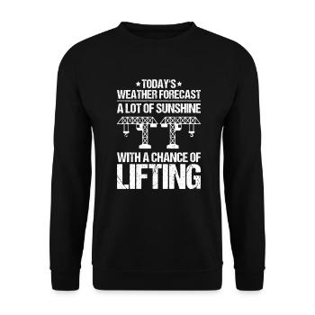 Kranführer Kranfahrer Kran Crane Operator - Unisex Pullover - Schwarz - Vorne - Alina (178cm) & Michal (187cm)