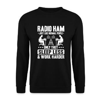 Amateurfunker Amateurfunk Radio Ham Amateur Radio - Sweat-shirt Unisexe - noir - Devant - Alina (178cm) & Michal (187cm)