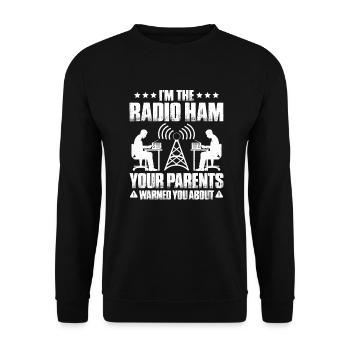 Amateurfunker Amateurfunk Radio Ham Amateur Radio - Unisex Sweatshirt - black - Front - Alina (178cm) & Michal (187cm)