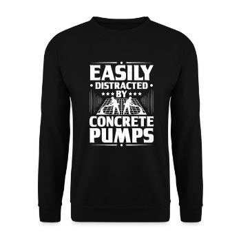 Betonbauer Stahlbetonbauer Concrete Worker - Unisex Pullover - Schwarz - Vorne - Alina (178cm) & Michal (187cm)