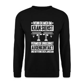Kranführer Kranfahrer Kran Crane Operator - Unisex Pullover - Schwarz - Vorne - Alina (178cm) & Michal (187cm)