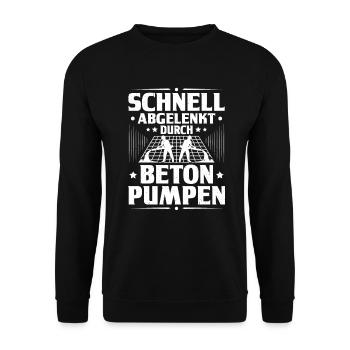 Betonbauer Stahlbetonbauer Concrete Worker - Unisex Pullover - Schwarz - Vorne - Alina (178cm) & Michal (187cm)