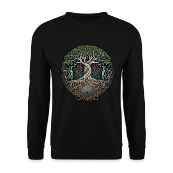 Arbre de vie Vikings celtiques - Sweat-shirt Unisexe - noir - Devant - Alina (178cm) & Michal (187cm)