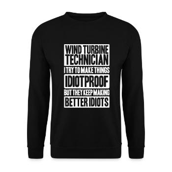 Technicien de service Éoliennes Énergie éolienne - Sweat-shirt Unisexe - noir - Devant - Alina (178cm) & Michal (187cm)