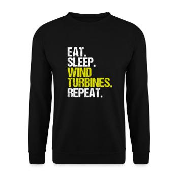 Service Technician Wind Turbines Wind Energy - Unisex Sweatshirt - black - Front - Alina (178cm) & Michal (187cm)
