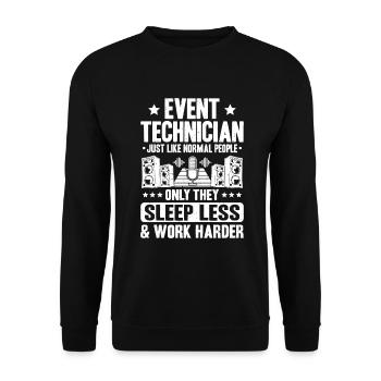 Veranstaltungstechniker Technicien événementiel - Sweat-shirt Unisexe - noir - Devant - Alina (178cm) & Michal (187cm)
