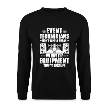 Veranstaltungstechniker Technicien événementiel - Sweat-shirt Unisexe - noir - Devant - Alina (178cm) & Michal (187cm)