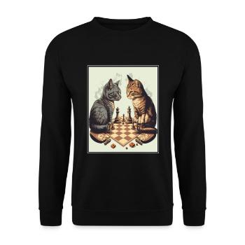 Cats Chess Kitten Chess Player Queen King - Unisex Sweatshirt - black - Front - Alina (178cm) & Michal (187cm)