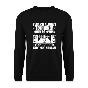 Veranstaltungstechniker Event Technician - Unisex Pullover - Schwarz - Vorne - Alina (178cm) & Michal (187cm)