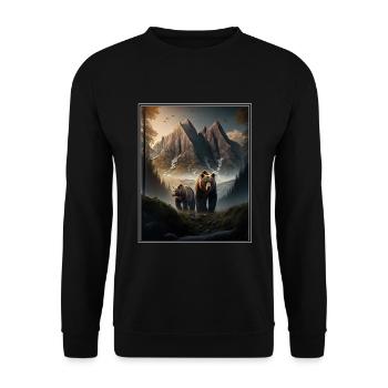 Bear Environment Forest Mountains Environmental protection Species protection - Unisex Sweatshirt - black - Front - Alina (178cm) & Michal (187cm)