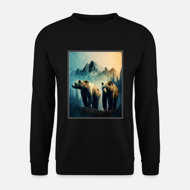 Bär Umwelt Wald Gebirge Umweltschutz Artenschutz - Unisex Pullover - Schwarz