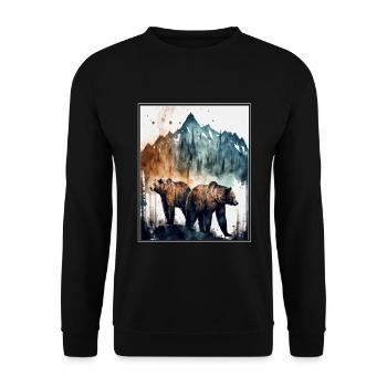 Bear Environment Forest Mountains Environmental protection Species protection - Unisex Sweatshirt - black - Front - Alina (178cm) & Michal (187cm)