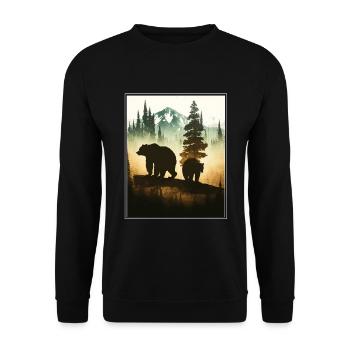 Bear Environment Forest Mountains Environmental protection Species protection - Unisex Sweatshirt - black - Front - Alina (178cm) & Michal (187cm)