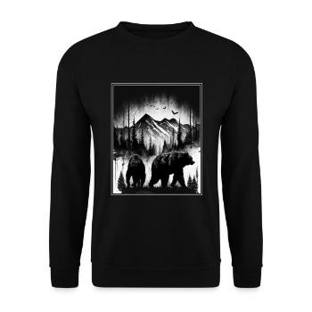 Bear Environment Forest Mountains Environmental protection Species protection - Unisex Sweatshirt - black - Front - Alina (178cm) & Michal (187cm)