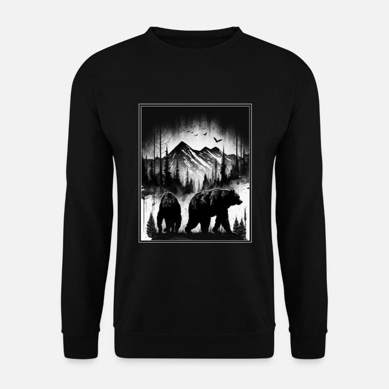 Bär Umwelt Wald Gebirge Umweltschutz Artenschutz - Unisex Pullover - Schwarz