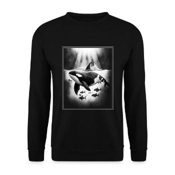 Baleine Orque Biologie marine Protection de l’environnement Conservation des espèces - Sweat-shirt Unisexe - noir - Devant - Alina (178cm) & Michal (187cm)