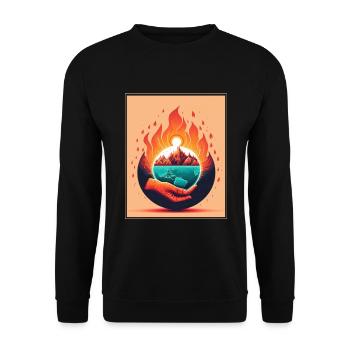 Climate protection Global warming Environment Climate Earth - Unisex Sweatshirt - black - Front - Alina (178cm) & Michal (187cm)