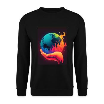 Climate protection Global warming Environment Climate Earth - Unisex Sweatshirt - black - Front - Alina (178cm) & Michal (187cm)