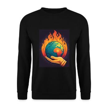 Climate Protection Global Warming Environment Climate Earth - Unisex Sweatshirt - black - Front - Alina (178cm) & Michal (187cm)