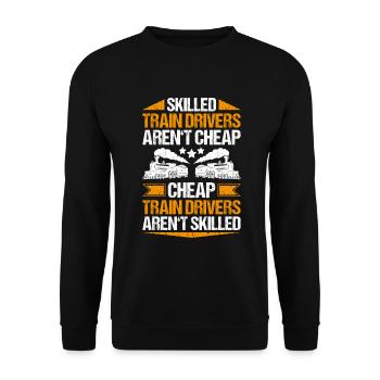 Triebfahrzeugführer Lokführer Train Driver - Unisex Sweatshirt - black - Front - Alina (178cm) & Michal (187cm)
