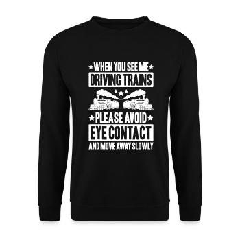 Triebfahrzeugführer Lokführer Train Driver - Unisex Sweatshirt - black - Front - Alina (178cm) & Michal (187cm)