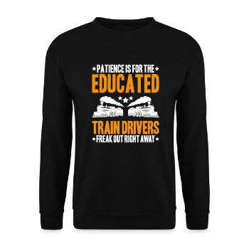 Triebfahrzeugführer Lokführer Train Driver - Unisex Pullover - Schwarz - Vorne - Alina (178cm) & Michal (187cm)