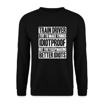 Triebfahrzeugführer Lokführer Train Driver - Unisex Sweatshirt - black - Front - Alina (178cm) & Michal (187cm)