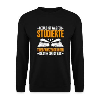 Triebfahrzeugführer Lokführer Train Driver - Unisex Pullover - Schwarz - Vorne - Alina (178cm) & Michal (187cm)